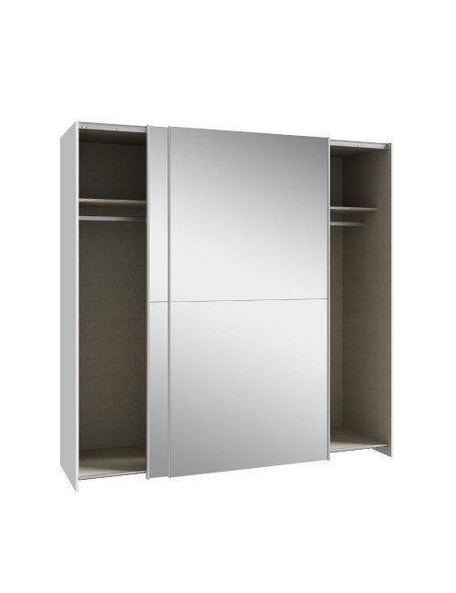 Armadio Elio bianco con 2 ante scorrevoli a specchio 190x61x190.5H