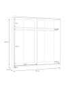 Armadio Elio bianco con 2 ante scorrevoli a specchio 190x61x190.5H
