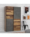 Armadio tuttopiani Zeno 2 ante scorrevoli quercia e grigio cemento 120x42x190.5H
