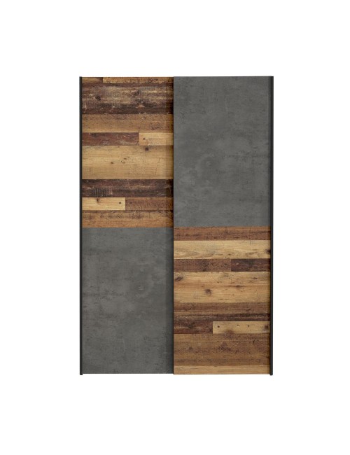 Armadio tuttopiani Zeno 2 ante scorrevoli quercia e grigio cemento 120x42x190.5H