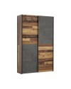 Armadio tuttopiani Zeno 2 ante scorrevoli quercia e grigio cemento 120x42x190.5H