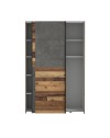 Armadio tuttopiani Zeno 2 ante scorrevoli quercia e grigio cemento 120x42x190.5H