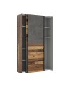Armadio tuttopiani Zeno 2 ante scorrevoli quercia e grigio cemento 120x42x190.5H