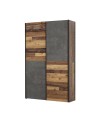 Armadio tuttopiani Zeno 2 ante scorrevoli quercia e grigio cemento 120x42x190.5H