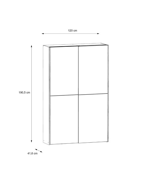 Armadio tuttopiani Zeno 2 ante scorrevoli quercia e grigio cemento 120x42x190.5H