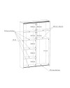Armadio tuttopiani Zeno 2 ante scorrevoli quercia e grigio cemento 120x42x190.5H
