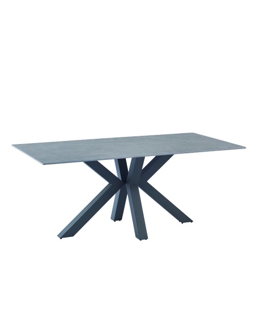 Tavolo Germany piano ceramica effetto marmo grigio opaco 180x90 cm.