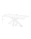 Tavolo Germany piano ceramica effetto marmo grigio opaco 180x90 cm.