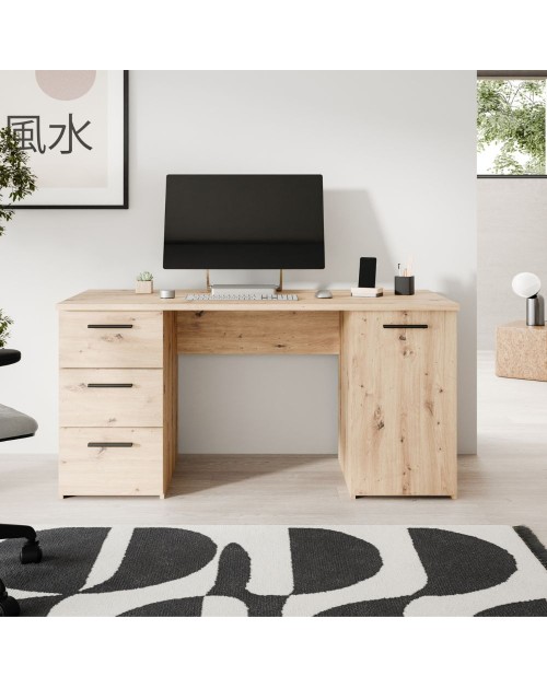 Scrivania Domitilla rovere con 3 cassetti e un’anta 138x60x75