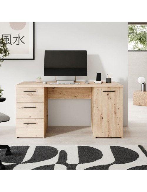 Scrivania Domitilla rovere con 3 cassetti e un’anta 138x60x75