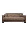 Divano letto Rianna 3 posti con contenitore in tessuto marrone 206x82x85H