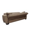 Divano letto Rianna 3 posti con contenitore in tessuto marrone 206x82x85H