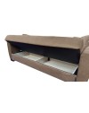 Divano letto Rianna 3 posti con contenitore in tessuto marrone 206x82x85H