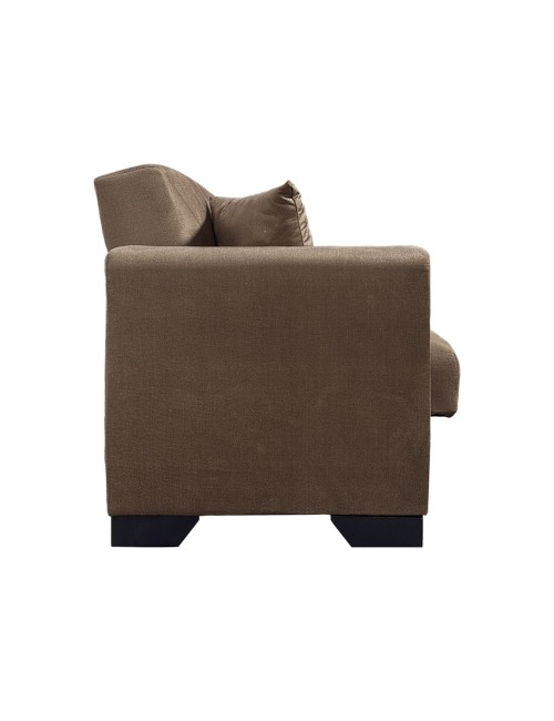 Divano letto Rianna 3 posti con contenitore in tessuto marrone 206x82x85H