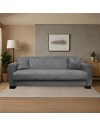 Divano letto Rianna 3 posti con contenitore in tessuto grigio 206x82x85H