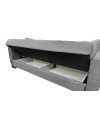 Divano letto Rianna 3 posti con contenitore in tessuto grigio 206x82x85H