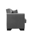 Divano letto Rianna 3 posti con contenitore in tessuto grigio 206x82x85H