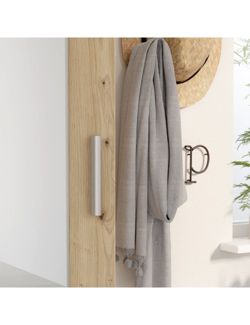 Mobile multiuso scarpiera Olimpia rovere con anta a specchio 50x35x179