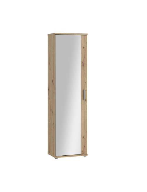 Mobile multiuso scarpiera Olimpia rovere con anta a specchio 50x35x179