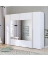 Armadio Callia con 2 ante scorrevoli e 2 battenti con specchio bianco 270x61x210