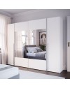 Armadio Callia con 2 ante scorrevoli e 2 battenti con specchio bianco 270x61x210