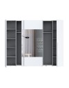 Armadio Callia con 2 ante scorrevoli e 2 battenti con specchio bianco 270x61x210