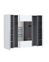 Armadio Callia con 2 ante scorrevoli e 2 battenti con specchio bianco 270x61x210