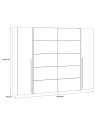 Armadio Callia con 2 ante scorrevoli e 2 battenti con specchio bianco 270x61x210
