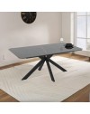 Tavolo rettangolare fisso Opera effetto marmo nero gold lucido 180x100x76H