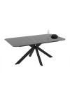 Tavolo rettangolare fisso Opera effetto marmo nero gold lucido 180x100x76H