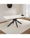 Tavolo rettangolare fisso Opera effetto marmo bianco opaco 180x100x76H