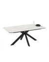 Tavolo rettangolare fisso Opera effetto marmo bianco opaco 180x100x76H