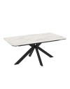 Tavolo rettangolare fisso Opera effetto marmo bianco opaco 180x100x76H