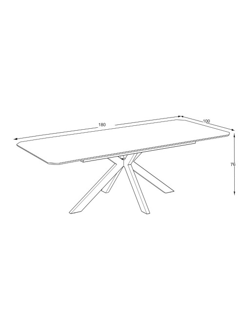 Tavolo rettangolare fisso Opera effetto marmo bianco opaco 180x100x76H