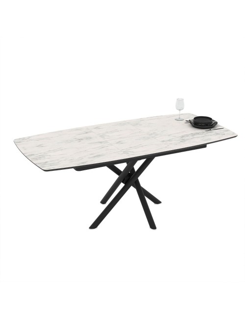 Tavolo Allungabile Katrin piano marmo bianco 138/178x90x76H prezzo