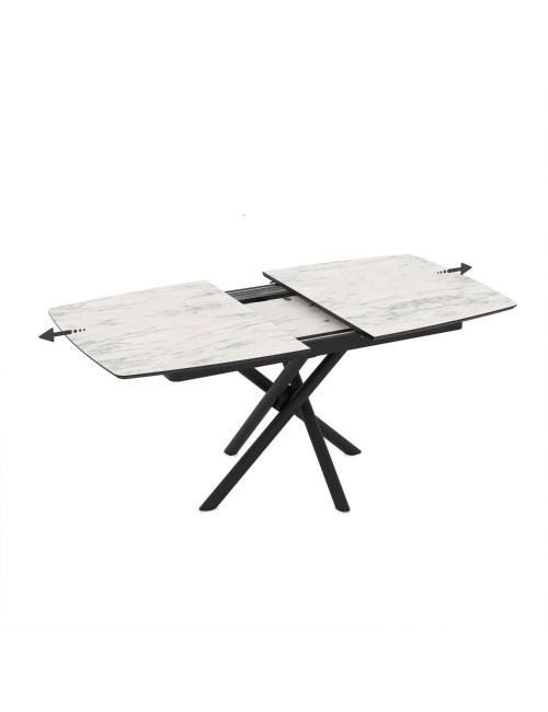 Tavolo Allungabile Katrin piano marmo bianco 138/178x90x76H prezzo