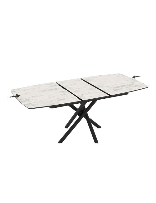 Tavolo Allungabile Katrin piano marmo bianco 138/178x90x76H prezzo