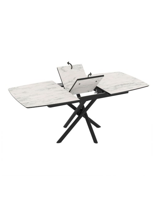 Tavolo Allungabile Katrin piano marmo bianco 138/178x90x76H prezzo