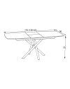 Tavolo allungabile Katrin con piano marmo bianco e gambe a stelo incrociate nere 138/178x90x76H