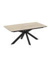 Tavolo allungabile Verano piano effetto marmo travertino beige e base nera 180/240x100x76H