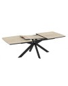 Tavolo allungabile Verano piano effetto marmo travertino beige e base nera 180/240x100x76H