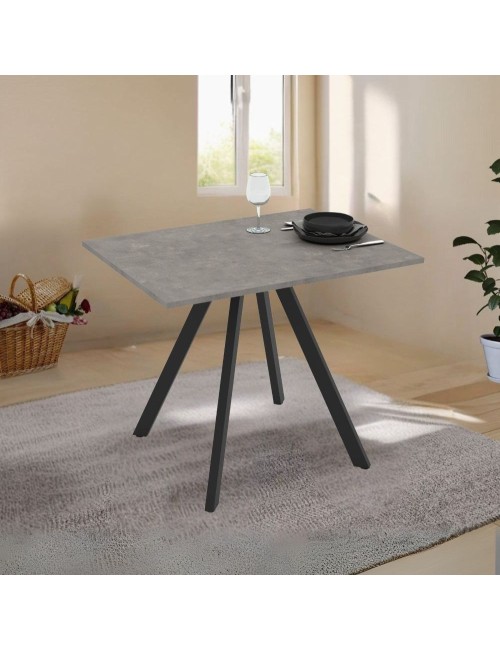 Tavolo rettangolare Fisso grigio cemento Lucas: Eleganza e Stile 90x70x75H