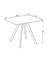 Tavolo rettangolare Fisso grigio cemento Lucas: Eleganza e Stile 90x70x75H