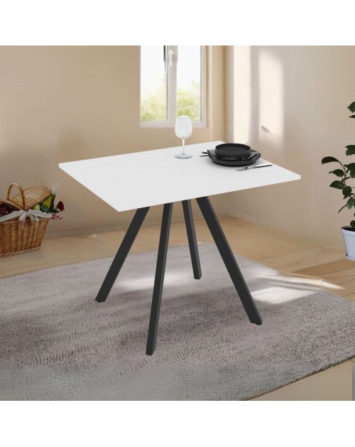 Tavolo rettangolare Fisso bianco frassinato Lucas: Eleganza e Stile 90x70x75H