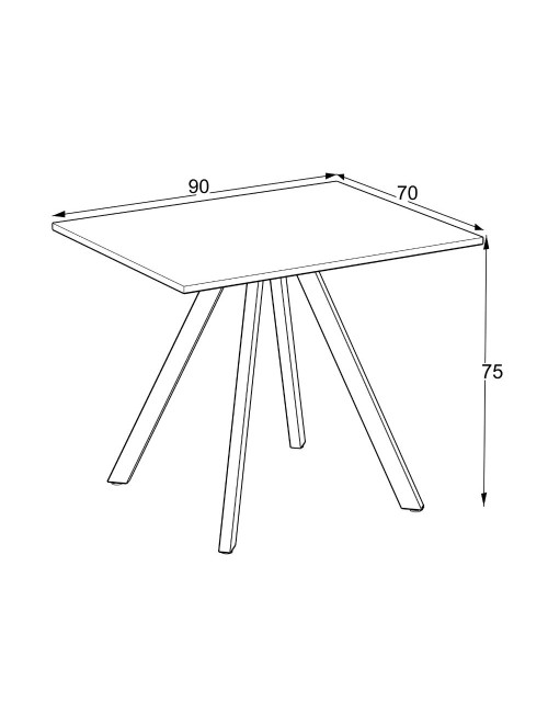 Tavolo rettangolare Fisso bianco frassinato Lucas: Eleganza e Stile 90x70x75H