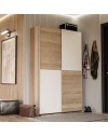 Armadio tuttopiani Zeno 2 ante scorrevoli rovere e bianco 120x42x190.5H