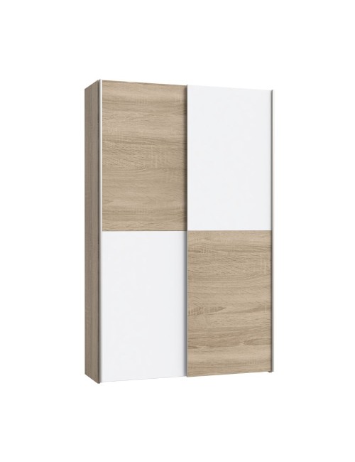 Armadio tuttopiani Zeno 2 ante scorrevoli rovere e bianco 120x42x190.5H