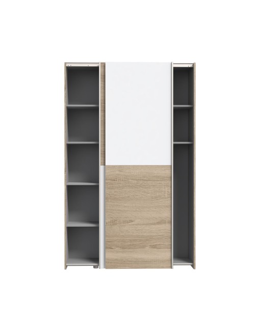 Armadio tuttopiani Zeno 2 ante scorrevoli rovere e bianco 120x42x190.5H