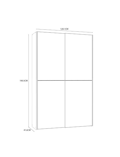 Armadio tuttopiani Zeno 2 ante scorrevoli rovere e bianco 120x42x190.5H