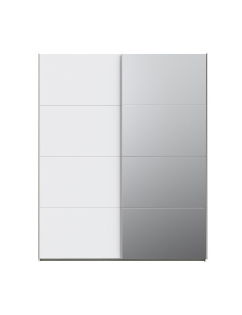 Armadio Elio 2 ante scorrevoli bianco con anta a specchio 170x61x210.5H